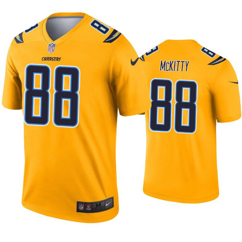Men Los Angeles Chargers #88 Tre McKitty Nike Gold Inverted Legend NFL Jersey